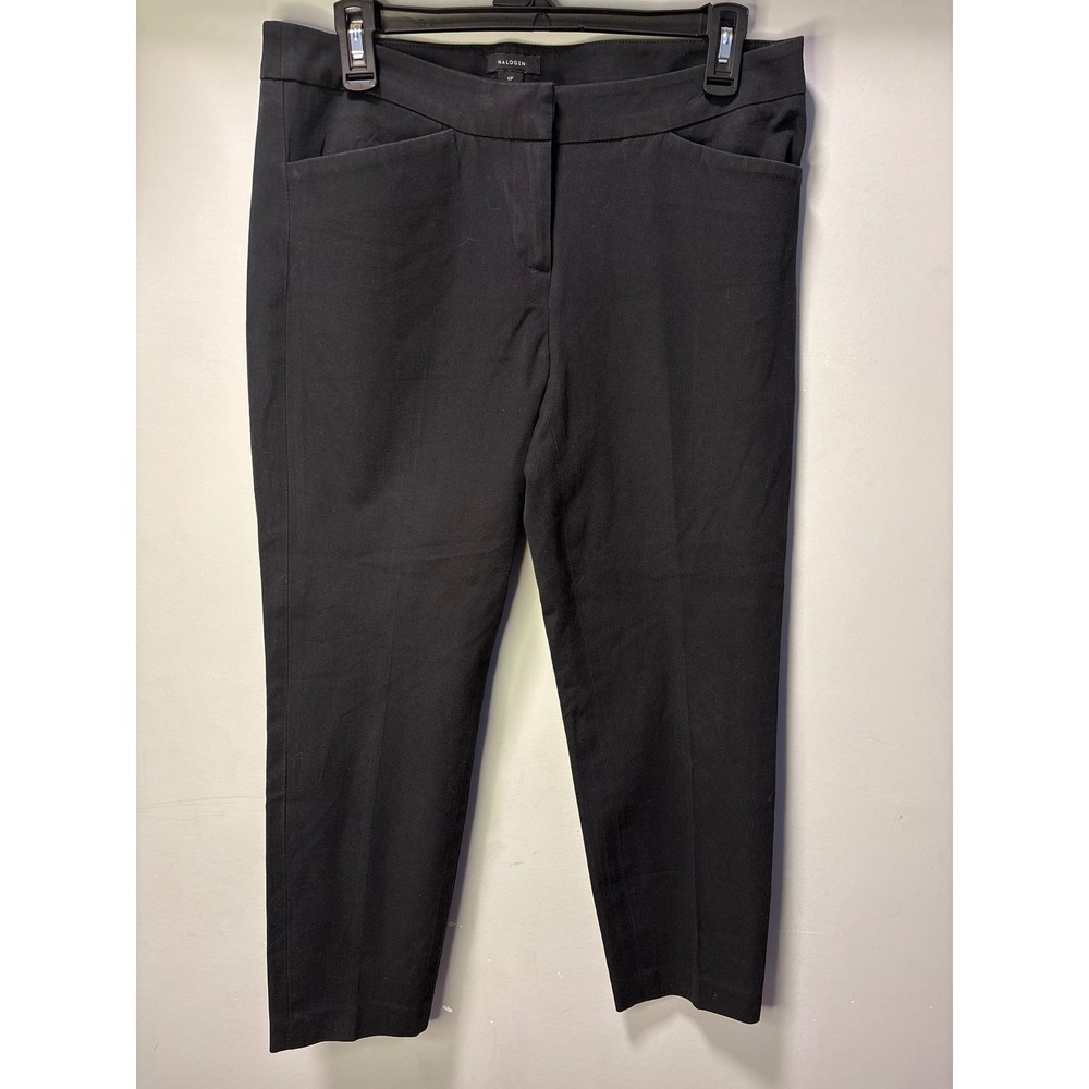 Halogen Womens Black Stretch Ankle Pants Size 6P Petite